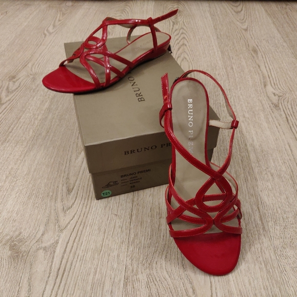 Bruno Premi Shoes - BrunoPremi, Ita!y, Red Sandals, Genuine Leather, Vanished Effect